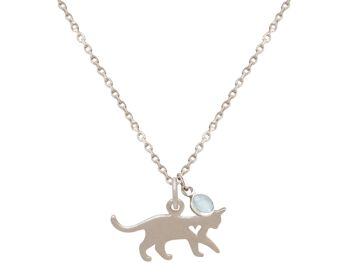 Gemshine pendentif gueule de bois chat errant bleu sarcelle 1