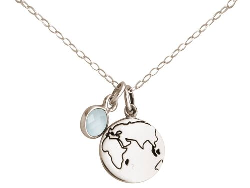 Gemshine Welt Doppelte Globus Weltkugel Halskette
