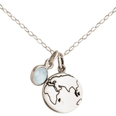 Gemshine Welt Doppelte Globus Weltkugel Halskette