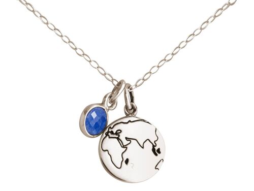 Gemshine - Welt Doppelte Globus Weltkugel Halskette