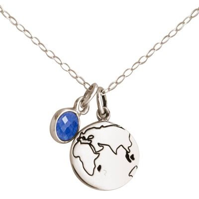 Gemshine - Welt Doppelte Globus Weltkugel Halskette