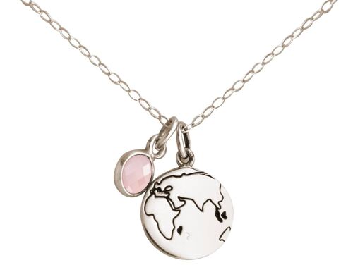Gemshine Welt Doppelte Globus Weltkugel - Halskette
