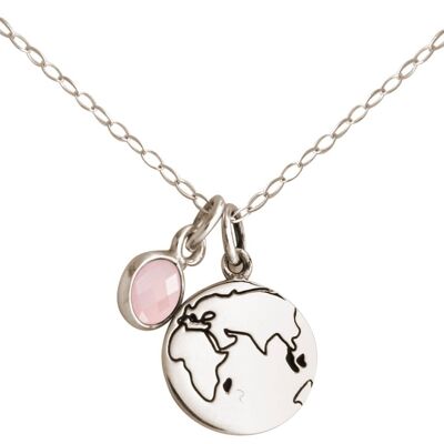 Gemshine Welt Doppelte Globus Weltkugel - Halskette