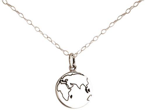 Gemshine - Welt Doppelte Globus Weltkugel - Halskette