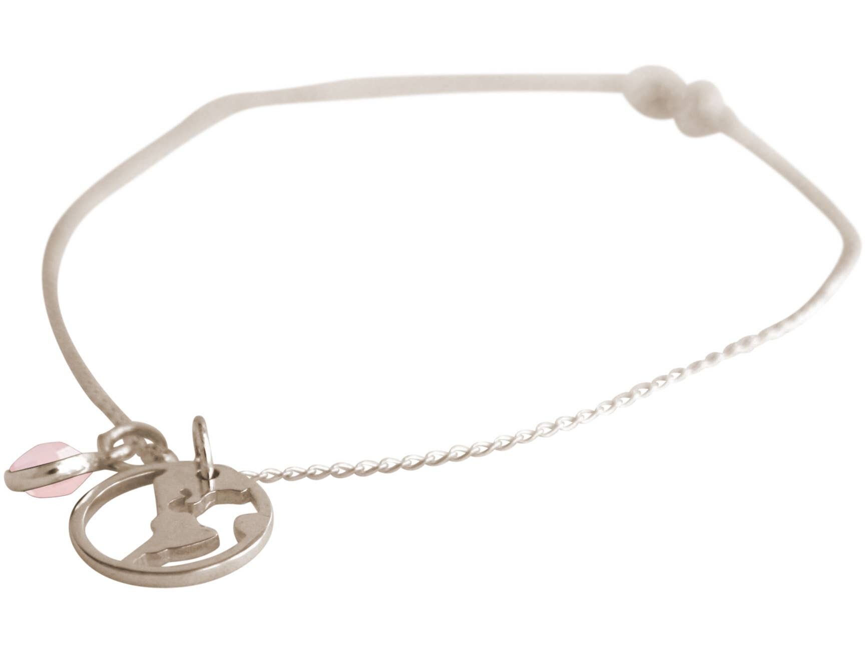 Pulsera Gemshine globo terráqueo globo terráqueo con cuarzo rosa
