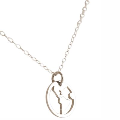 Collana Gemshine mappamondo con pendente in argento 925