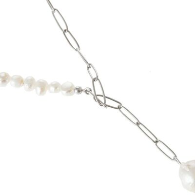 Collana Donna Gemshine Y Collana di perle bianche con perle coltivate