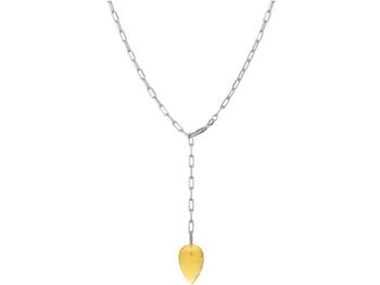 Collier Gemshine Y avec pierre de quartz citrine en or jaune 1