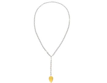 Collier Gemshine Y avec pierre de quartz citrine en or jaune 4