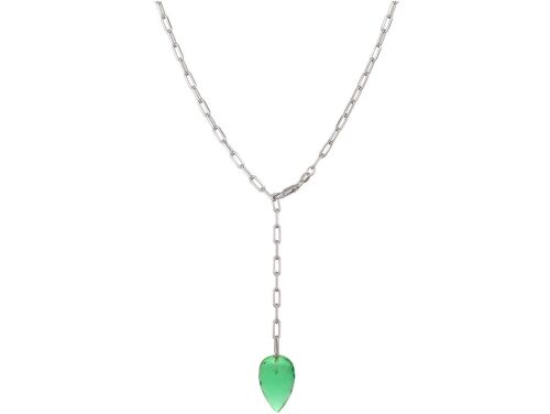 Gemshine Y-Halskette mit grünem Turmalin Quarz Edelstein