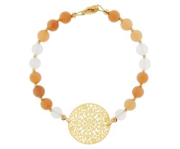 Bracelet mala Gemshine YOGA aventurine orange et jade blanc 3