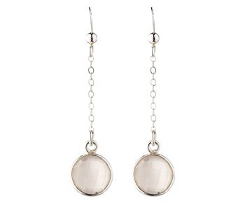 Boucles d'oreilles Gemshine YOGA avec des pierres précieuses d'onyx blanc 2