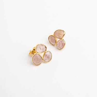 Pendientes Vegui strawberry quartz