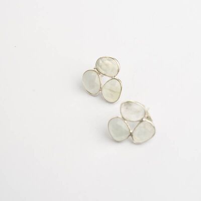 Vegui silver green prehnite earrings