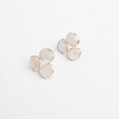 Vegui silver pink morganite earrings