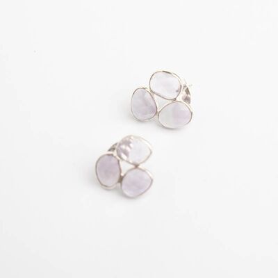 Vegui silver pink amethyst earrings