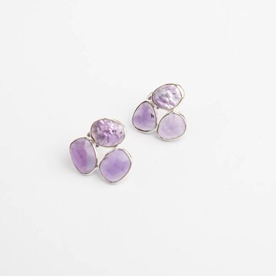 Vegui silver purple amethyst earrings