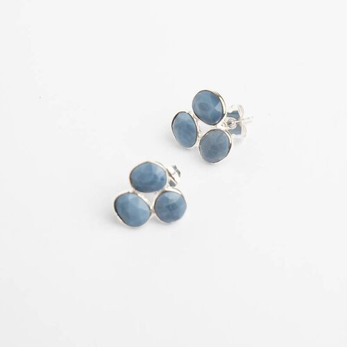 Pendientes Vegui plata azul opal