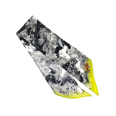 Archaeolepis Moth Print Silk Skinny Minnie Hair Scarf