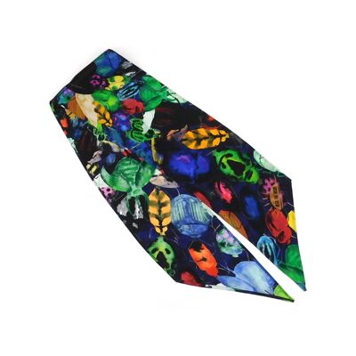 Coleoptera Beetle Print Silk Skinny Minnie Hair Scarf