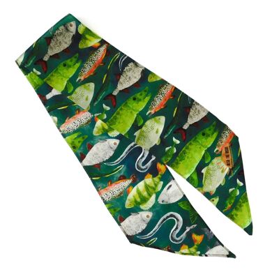 Flumens Freshwater Fish Print Skinny Minnie aus Seide