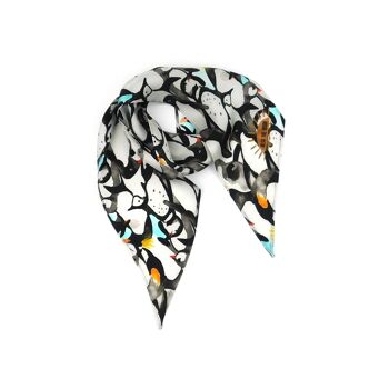 Foulard Minnie en Soie Imprimé Waddle of Penguins 2