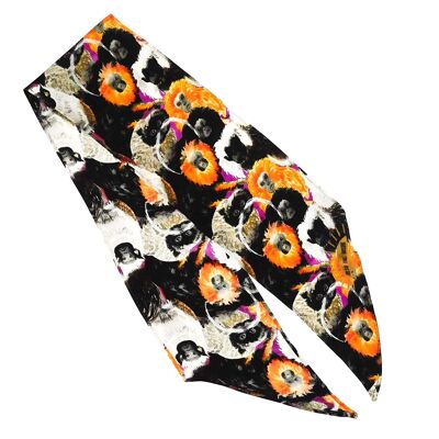 Troop of Tamarins Print Skinny Minnie aus Seide