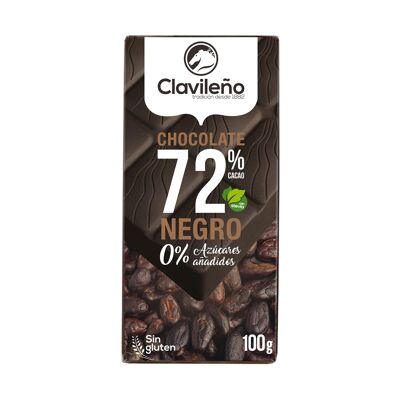 Chocolat Noir 72% à la Stévia 100 g