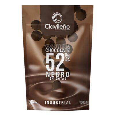 Cobertura de Chocolate Negro 52% en Gotas 1 kg