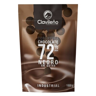 Cobertura de Chocolate Negro 72% en Gotas 1 kg