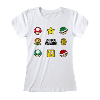 Maglietta da donna Nintendo Super Mario-Items