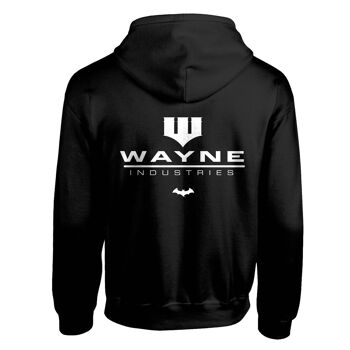 DC Batman Wayne Industries SuperHeroes Inc. Sweat-shirt à capuche zippé contrastant de qualité supérieure 2