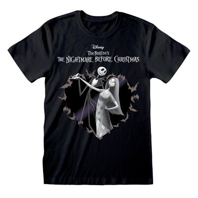 Disney Nightmare Before Christmas Camiseta con corazón de murciélago