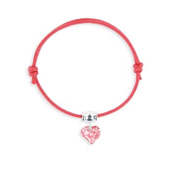 Bijoux Enfants Filles - Bracelet lacet breloque cœur 1