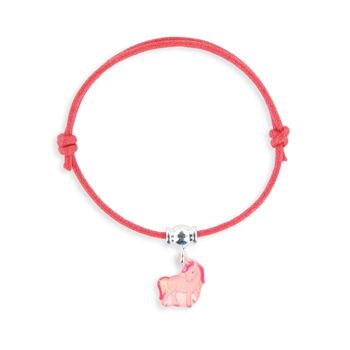 Bijoux Enfants Filles – Bracelet lacet breloque licorne 1