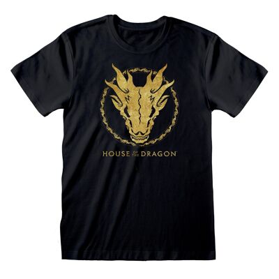 Haus des Drachen-Goldtinten-Schädel-Unisex-T - Shirt