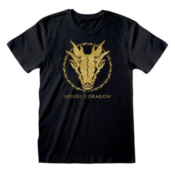 Maison du crâne d'encre d'or du dragon T-shirt unisexe