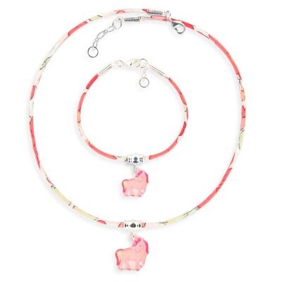Children's Girls Jewelry - Liberty unicorn bracelet & necklace set