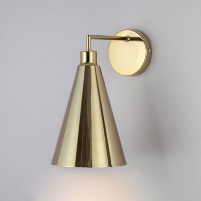 Brass Cone Shade Wall Light