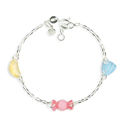 Bijoux Enfants Filles - Bracelet 3 motifs argent 925 bonbon