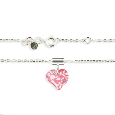 Joyería Infantil Niña - Collar de cadena y colgante de corazón en plata 925