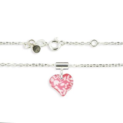 Children's Girls Jewelry - 925 silver heart pendant and chain necklace
