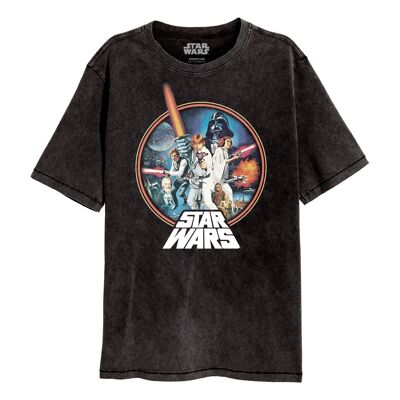 Star Wars Retro Circle SuperHeroes Inc. T-Shirt mit Säurewaschung