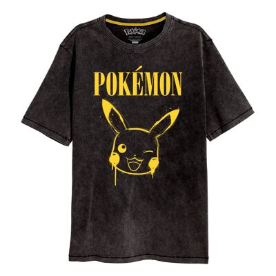 Pokémon Graffiti Pikachu SuperHeroes Inc. Camiseta con lavado ácido