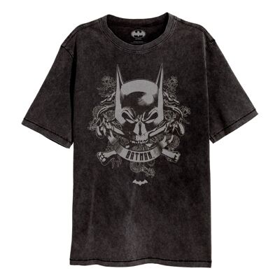 Batman Skull Crest SuperHeroes Inc. Camiseta con lavado ácido