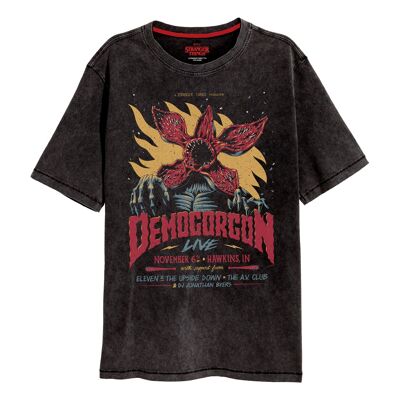 Netflix Stranger Things Vintage Demogorgon SuperHeroes Inc. T-shirt délavé à l'acide