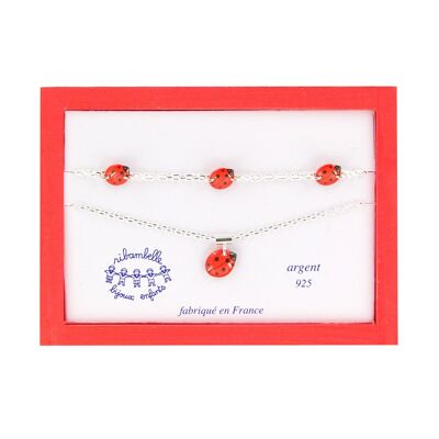 Bijoux Enfants Filles - Coffret forçat argent 925 coccinelle