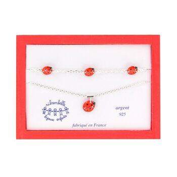 Bijoux Enfants Filles - Coffret forçat argent 925 coccinelle 1