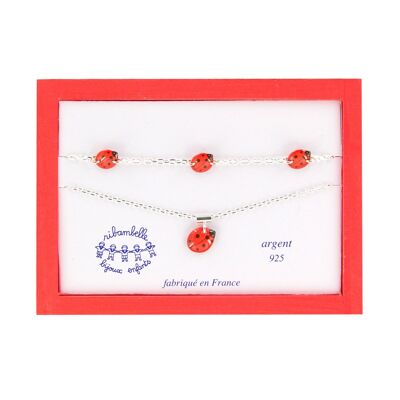 Children's Girls Jewelry - 925 silver ladybug convict box