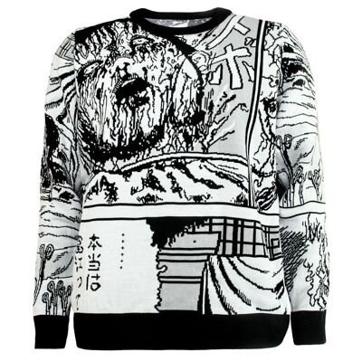 Junji-Ito - Strickpullover mit Collage